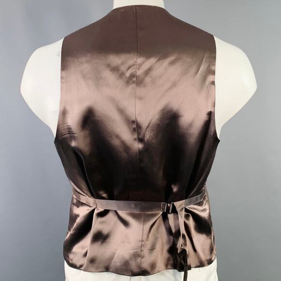 JOSEPH ABBOUD Size 42 Regular Brown Wool V-Neck Vest - Picture 3 of 10